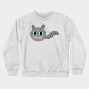 Grey Tabby Bubble Cat with Tail Crewneck Sweatshirt